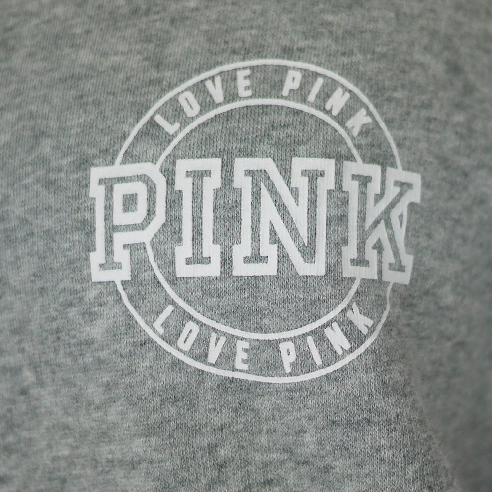 Pink Vs Gray Solid Logo Long Sleeve Sweatshirt - image 7